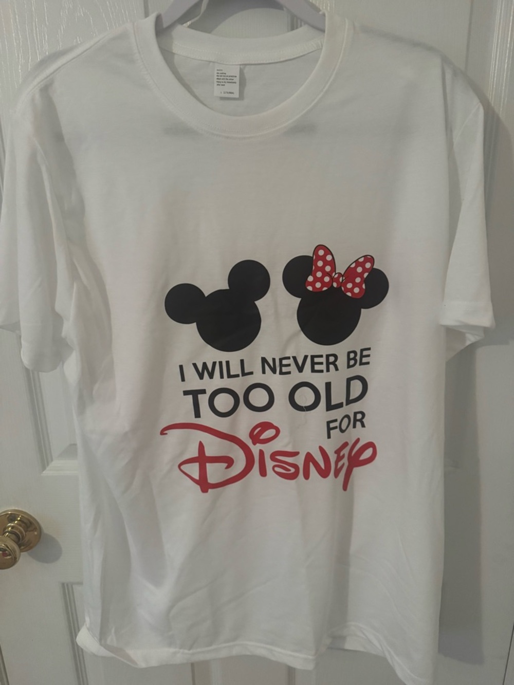 White 'I Will Never Be Too Old for Disney' Graphic Tee